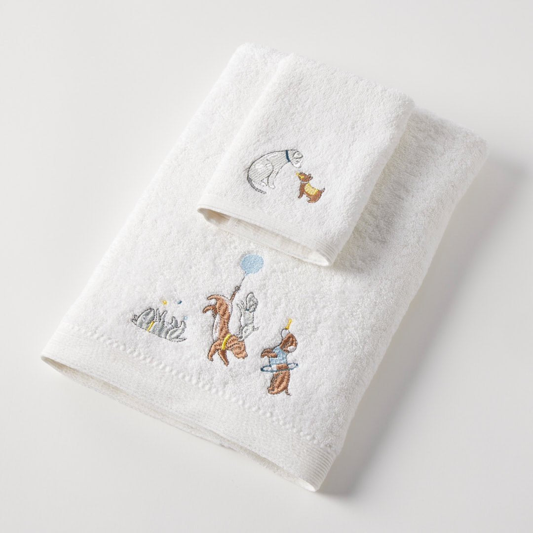Towel & Face Washer in Organza - Puppy Play | Jiggle & Giggle | Bath Time | Thirty 16 Williamstown