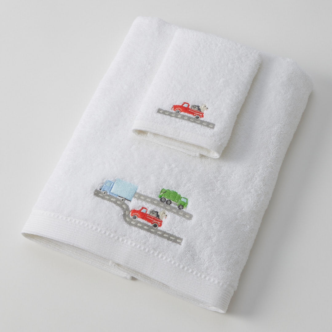 Towel & Face Washer in Organza - Trucking Along | Jiggle & Giggle | Bath Time | Thirty 16 Williamstown