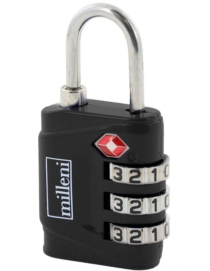 Travel TSA Combination Lock - Black | Milleni | Travel Accessories | Thirty 16 Williamstown