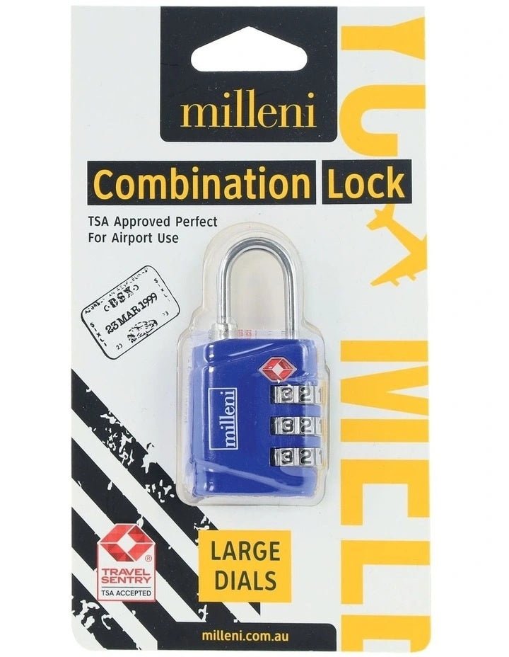 Travel TSA Combination Lock - Blue | Milleni | Travel Accessories | Thirty 16 Williamstown