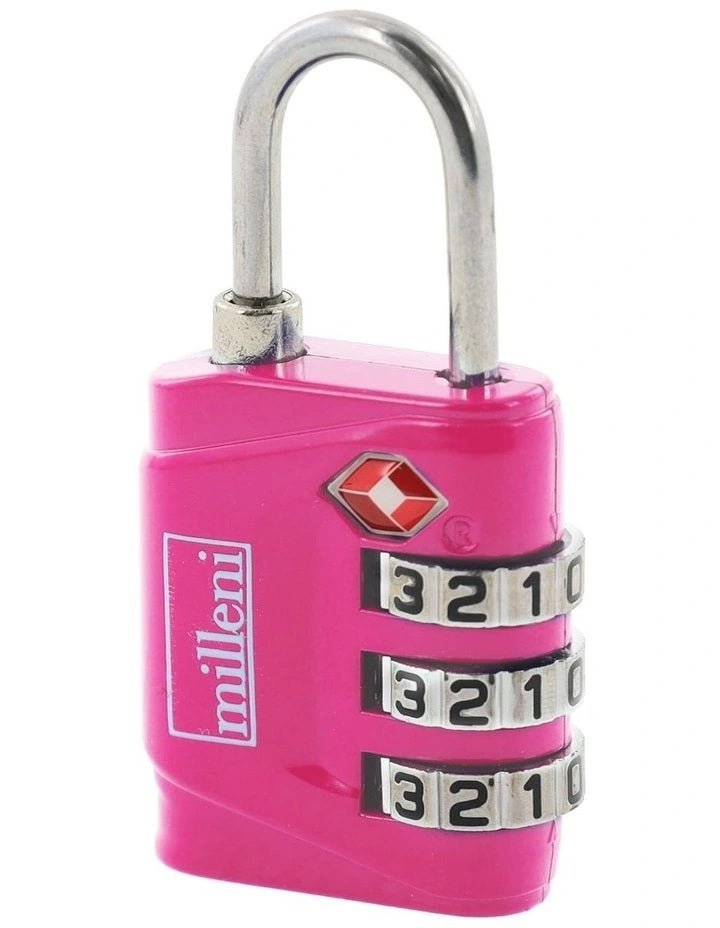 Travel TSA Combination Lock - Pink | Milleni | Travel Accessories | Thirty 16 Williamstown