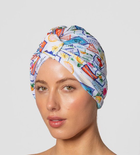 Turban Shower Cap - Amelie Isola Postcard | Louvelle | Shower Caps | Thirty 16 Williamstown