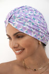 Turban Shower Cap - Amelie Lavender Geo | Louvelle | Shower Caps | Thirty 16 Williamstown