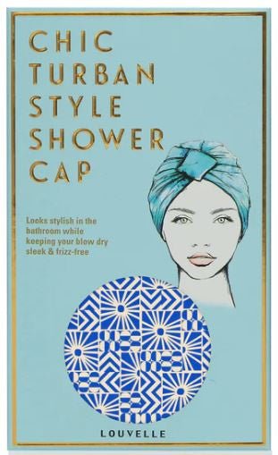 Turban Shower Cap - Amelie Mediterranean Sun | Louvelle | Shower Caps | Thirty 16 Williamstown