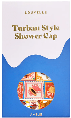 Turban Shower Cap Amelie - Papaya Postcard | Louvelle | Shower Caps | Thirty 16 Williamstown