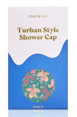 Turban Shower Cap Amelie - Teal Hibiscus | Louvelle | Shower Caps | Thirty 16 Williamstown