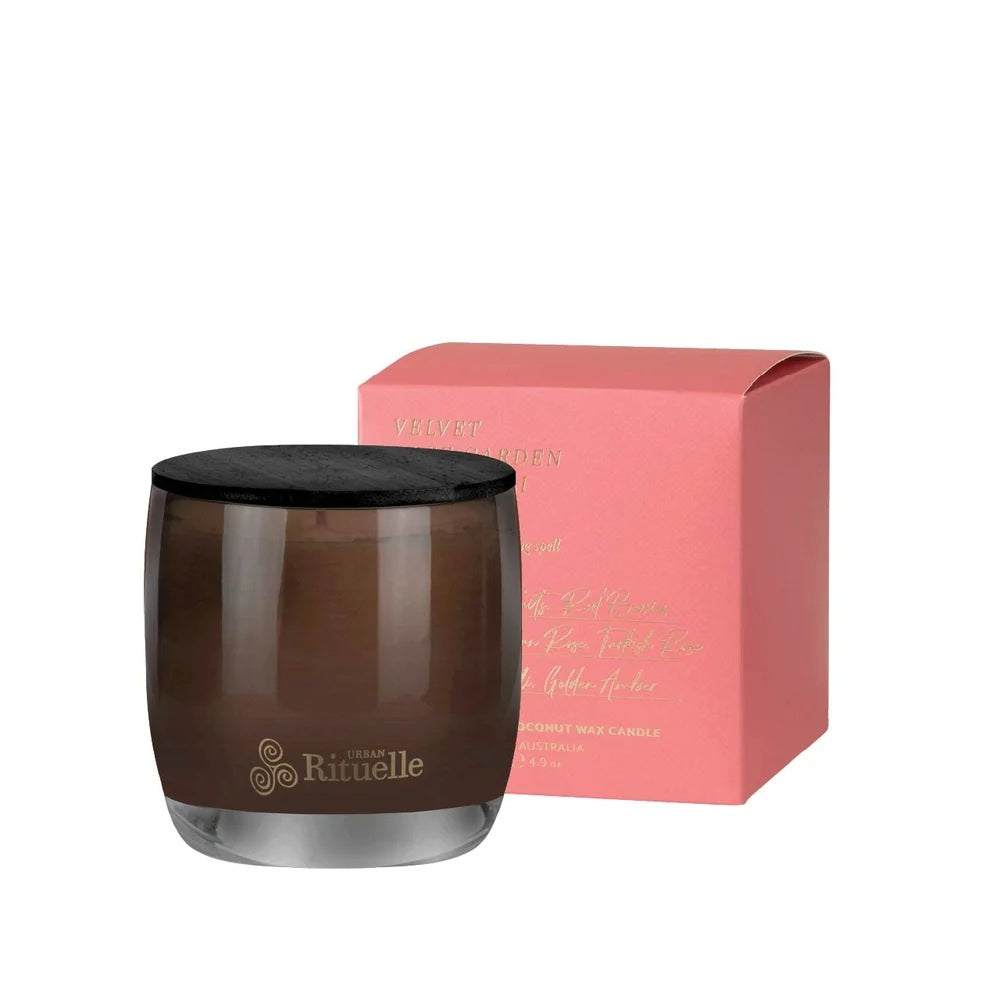 'Apotheca' Scented Soy Candle 140gm - Velvet Rose Garden, Patchouli, Amber