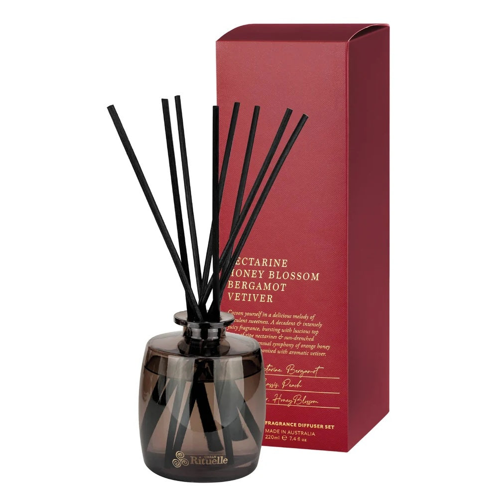 'Apotheca' Fragrance Diffuser Set 220ml - Nectarine, Honey Blossom, Bergamot, Vetiver