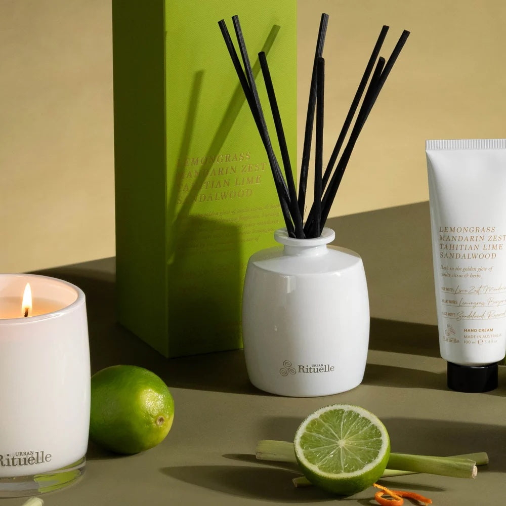 'Apotheca' Fragrance Diffuser Set 220ml - Lemongrass, Mandarin Zest, Tahitian Lime, Sandalwood