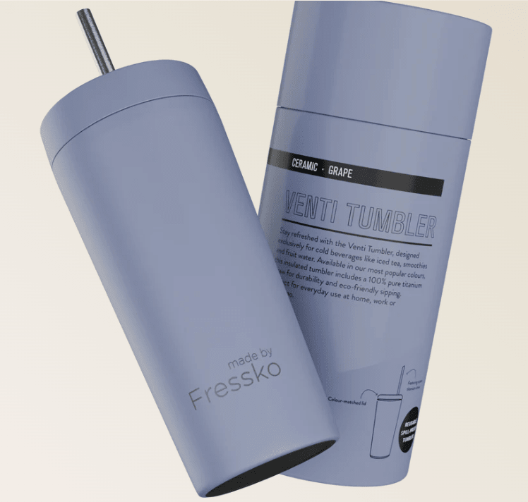 Venti Tumbler - Ceramic Grape 600ml - 20oz | Made By Fressko | Travel Mugs & Drink Bottles | Thirty 16 Williamstown