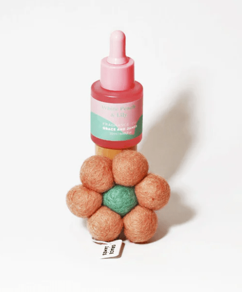 White Peach & Lily - Felt Air Freshener | Grace and James | Home Fragrances | Thirty 16 Williamstown