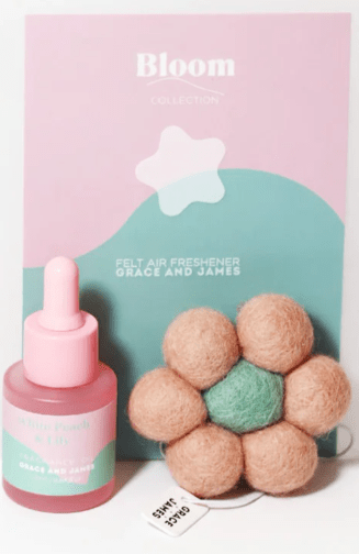 White Peach & Lily - Felt Air Freshener | Grace and James | Home Fragrances | Thirty 16 Williamstown