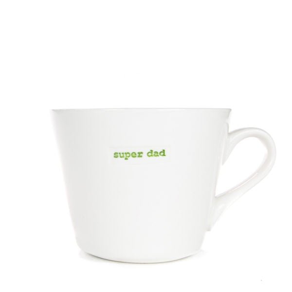 White Porcelain Bucket Mug 350ml - Super Dad | Keith Bryner Jones | Mugs & Cups | Thirty 16 Williamstown