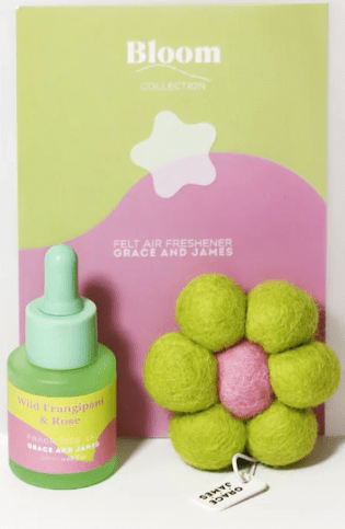 Wild Frangipani & Rose - Felt Air Freshener | Grace and James | Home Fragrances | Thirty 16 Williamstown