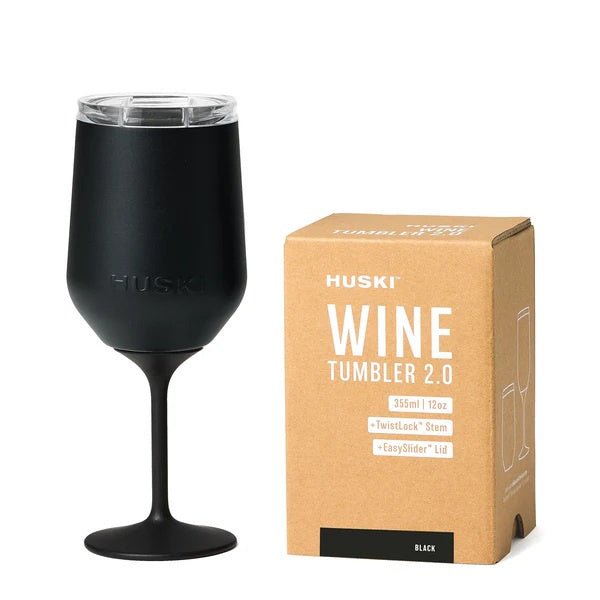 Wine Tumbler 2.0 - Black | Huski | Insulated Drink Chillers | Thirty 16 Williamstown