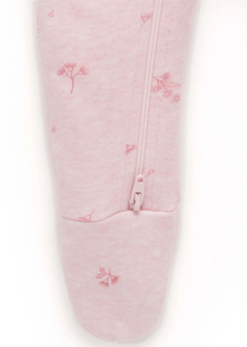 Zip Growsuit - Pale Pink Blossom | Purebaby | Baby &amp; Toddler Growsuits &amp; Rompers | Thirty 16 Williamstown