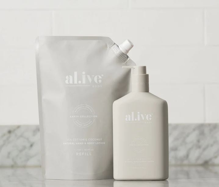 1 Lt Refill Hand &amp; Body Lotion - Sea Cotton &amp; Coconut | Al.ive Body | Body Lotion &amp; Wash | Thirty 16 Williamstown