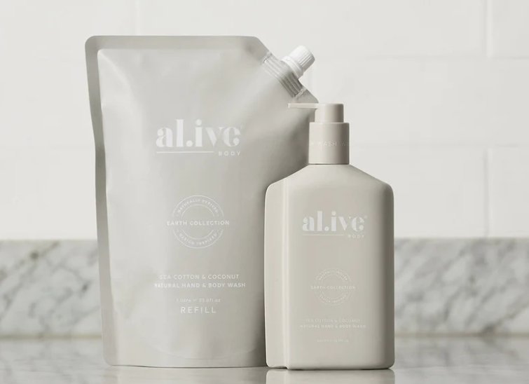 1 Lt Refill Hand &amp; Body Wash - Sea Cotton &amp; Coconut | Al.ive Body | Body Lotion &amp; Wash | Thirty 16 Williamstown