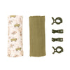 2 Pack Organic Muslin Wraps &amp; 4 Pegs - Monkey Carnival | All 4 Ella | Bedding, Blankets &amp; Swaddles | Thirty 16 Williamstown