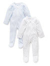 2 Piece Zip Growsuit - Pale Blue | Purebaby | Baby &amp; Toddler Growsuits &amp; Rompers | Thirty 16 Williamstown
