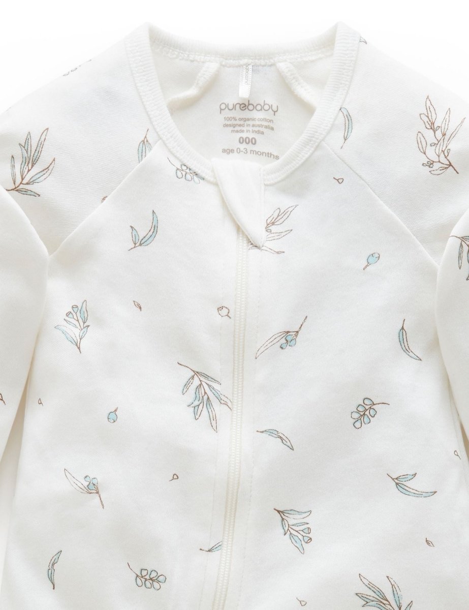 2 Piece Zip Growsuit - Vanilla Wattle Bee | Purebaby | Baby &amp; Toddler Growsuits &amp; Rompers | Thirty 16 Williamstown