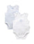 2 Pkt Singlet Bodysuit White/Pale Blue Melange Stripe | Purebaby | Baby & Toddler Bodysuits & Singlets | Thirty 16 Williamstown