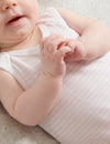 2 Pkt Singlet Bodysuit White/Pale Pink Melange Stripe | Purebaby | Baby &amp; Toddler Bodysuits &amp; Singlets | Thirty 16 Williamstown