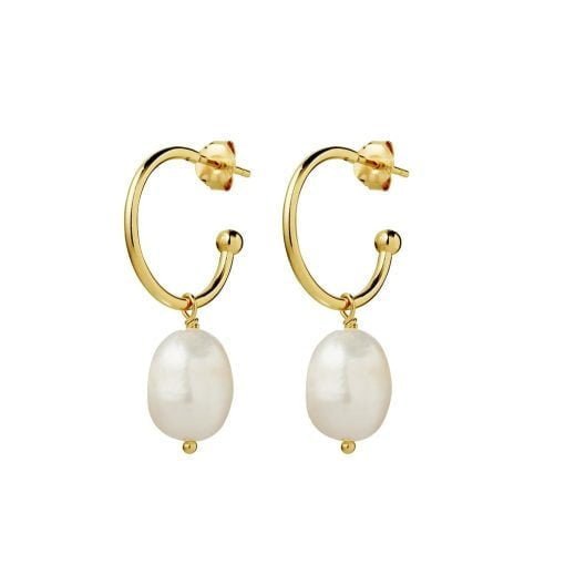 3/4 Hoop Freshwater Pearl Earrings - Gold | DPI Jewellery | Jewellery | Thirty 16 Williamstown