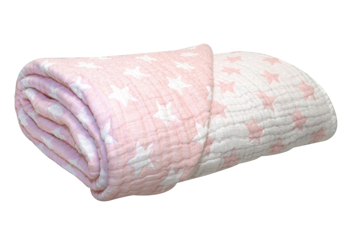 6 Layer Plant Dye Muslin Quilt - Strawberry | Spotty Giraffe | Bedding, Blankets & Swaddles | Thirty 16 Williamstown