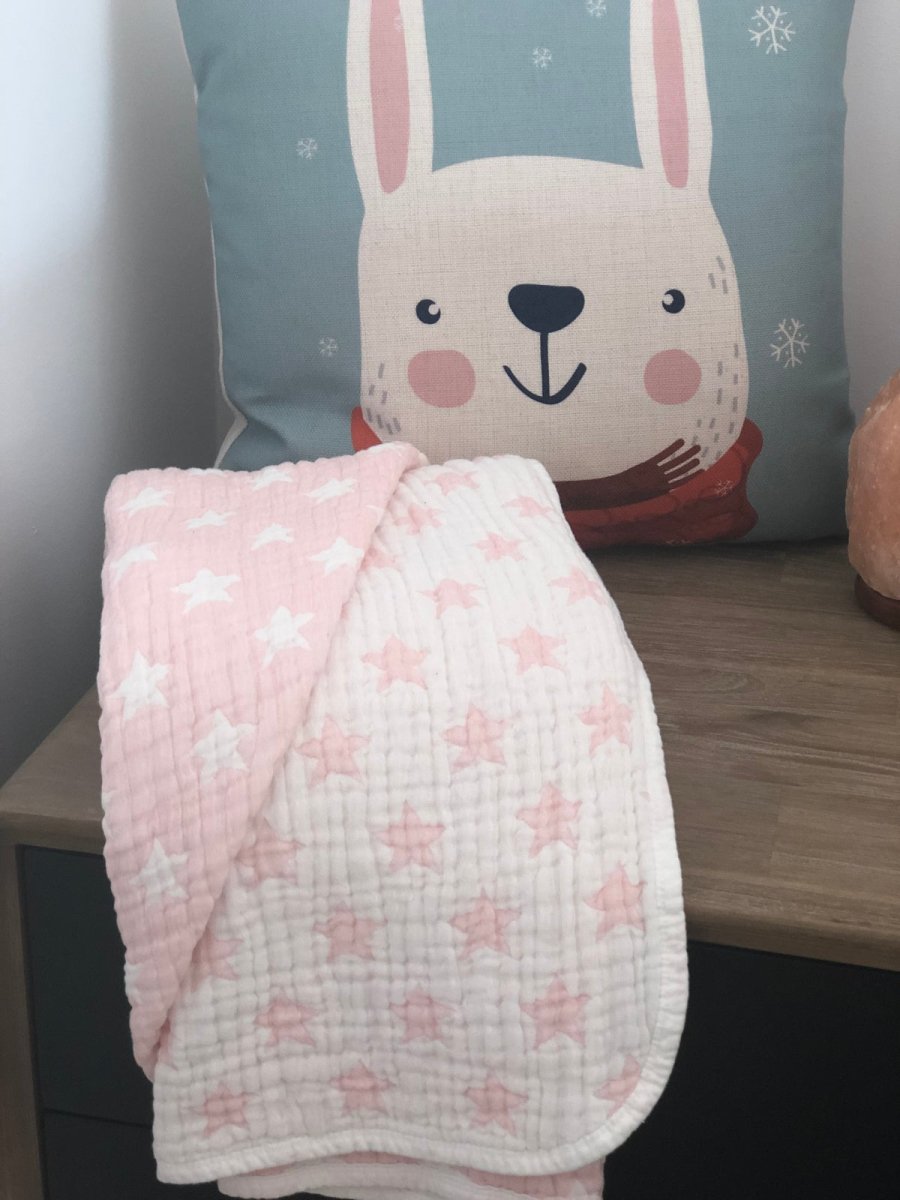 6 Layer Plant Dye Muslin Quilt - Strawberry | Spotty Giraffe | Bedding, Blankets & Swaddles | Thirty 16 Williamstown