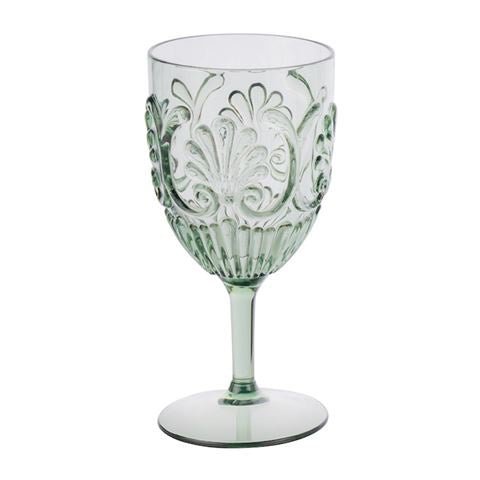 Acrylic Wine Glass Scollop - Sage Green | Flair Gifts &amp; Home | Glasses &amp; Jugs | Thirty 16 Williamstown
