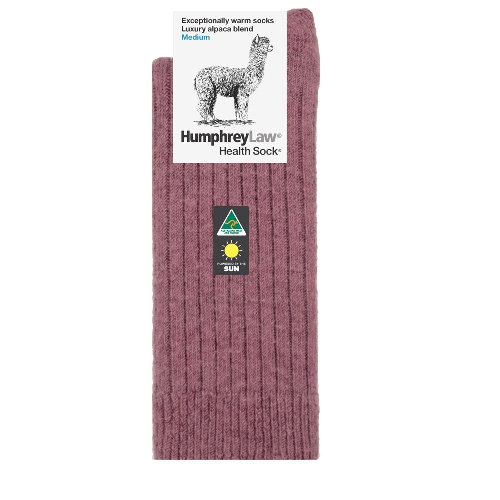 Alpaca Health Sock® - Old Rose | Humphrey Law | Socks For Him &amp; For Her | Thirty 16 Williamstown