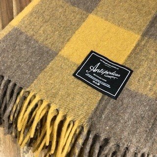 Antipodean Collection Recycled Wool Picnic Check Blankets - Wattleseed | The Grampians Goods Co | Throws & Rugs | Thirty 16 Williamstown