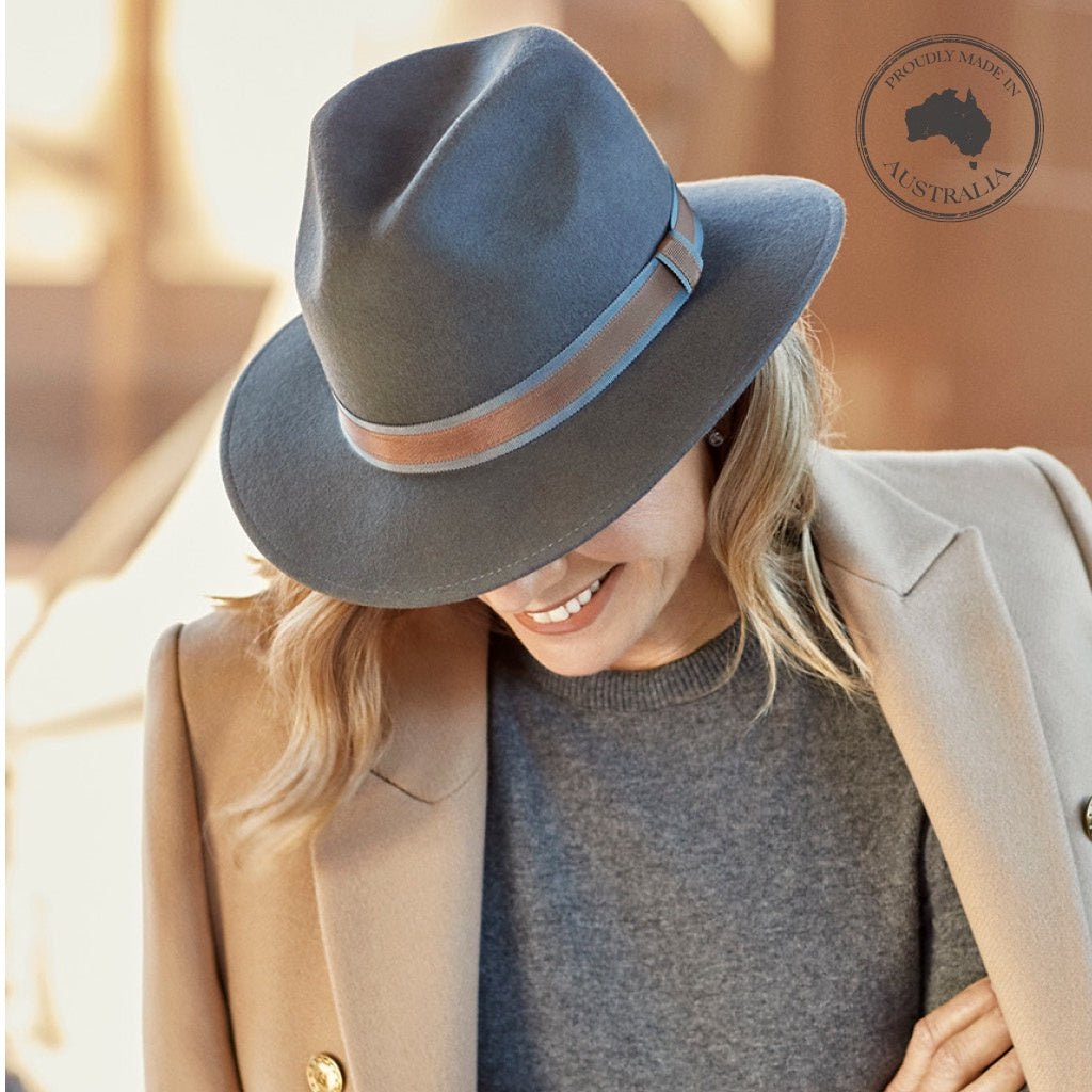 Ashford Fedora Wool Felt Hat - DK Grey | Canopy Bay By Deborah Hutton | Winter Hats | Thirty 16 Williamstown
