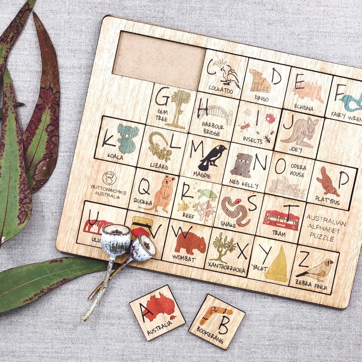 Australian Alphabet Puzzle | Buttonworks Australia | Puzzles & Games | Thirty 16 Williamstown
