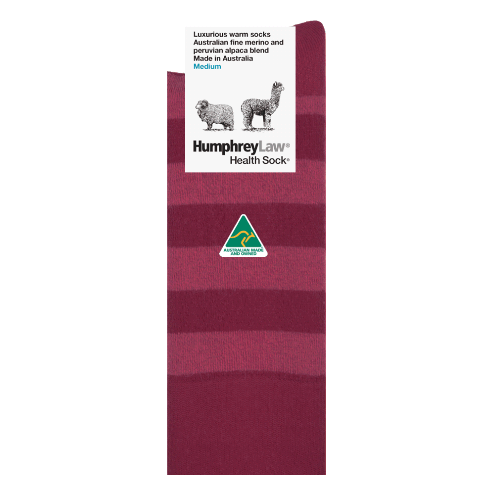 Baby Alpaca Wool Blend Health Sock® - Berry | Humphrey Law | Socks For Him &amp; For Her | Thirty 16 Williamstown