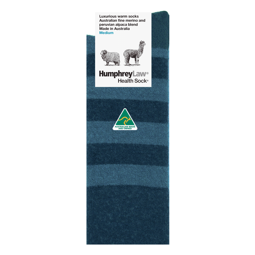 Baby Alpaca Wool Blend Health Sock® - Teal | Humphrey Law | Socks For Him &amp; For Her | Thirty 16 Williamstown