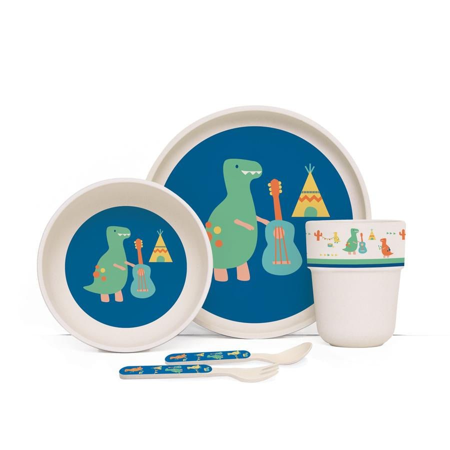 Bamboo Mealtime Set with Cutlery - Dino Rock | Penny Scallan | Children&#39;s Dinnerware | Thirty 16 Williamstown