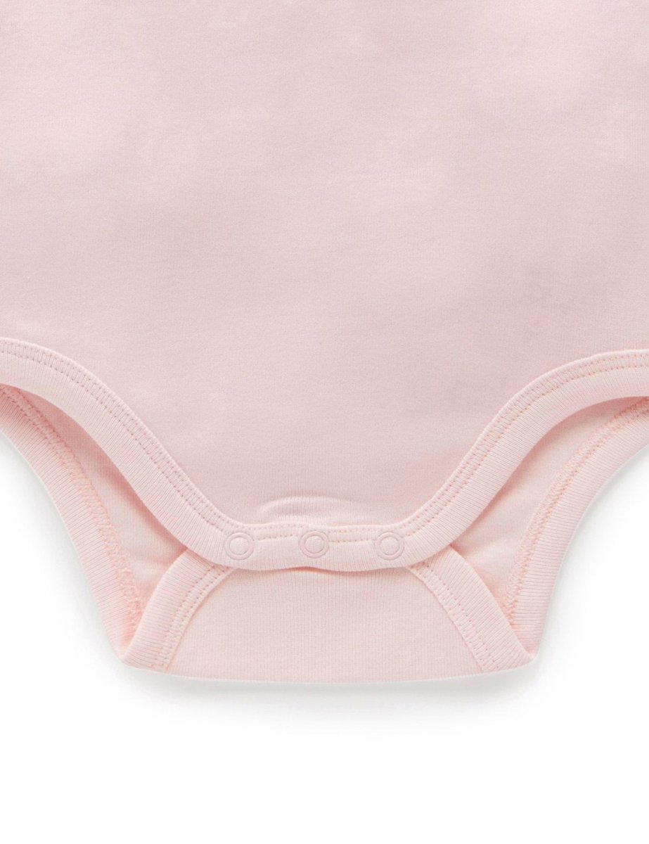 Bodysuit 2 Pkt - Pale Pink | Purebaby | Baby &amp; Toddler Bodysuits &amp; Singlets | Thirty 16 Williamstown