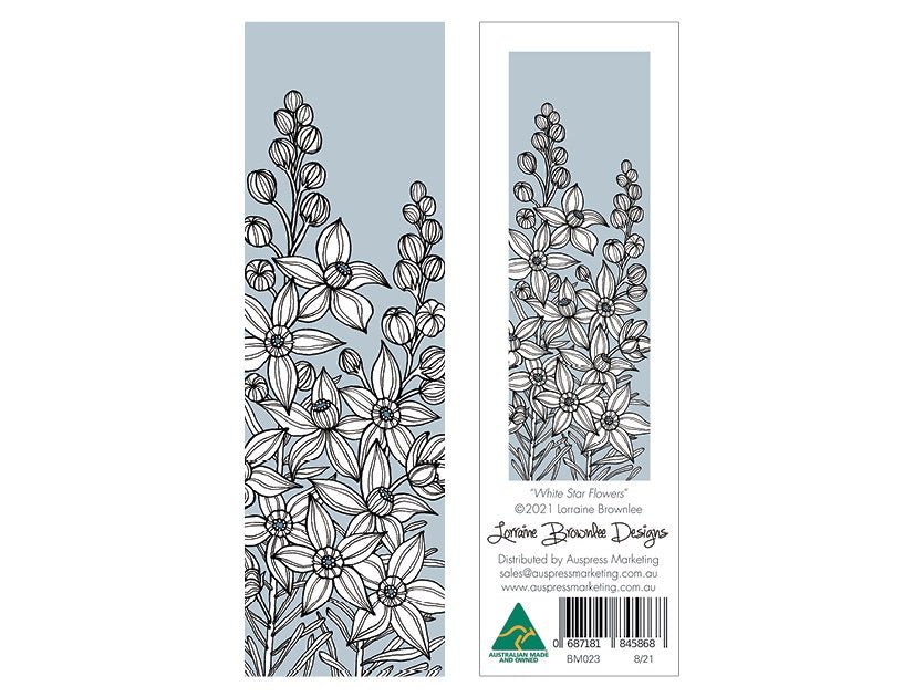 Bookmark - White Star Flowers | Lorraine Brownlee Designs | Stationery | Thirty 16 Williamstown