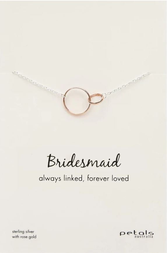 Bridesmaid Linked Circles Necklace - Silver &amp; Rose Gold | Petals | Jewellery | Thirty 16 Williamstown
