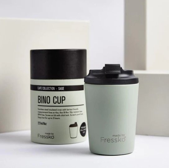 Café Collection Bino - SAGE 8oz-230mL | Made By Fressko | Travel Mugs &amp; Drink Bottles | Thirty 16 Williamstown