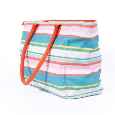 Canvas Tote - Pastel Stripe | Liv & Milly | Women's Accessories | Thirty 16 Williamstown