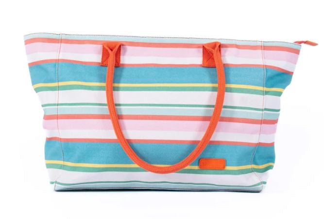 Canvas Tote - Pastel Stripe | Liv & Milly | Women's Accessories | Thirty 16 Williamstown
