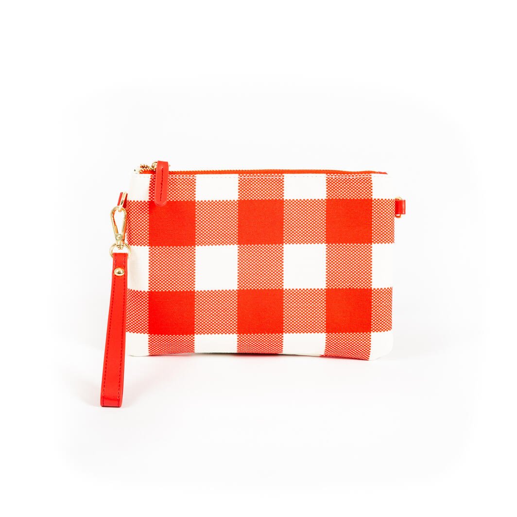 Capri Gingham Crossbody (Large) - Red &amp; White | Liv &amp; Milly | Women&#39;s Accessories | Thirty 16 Williamstown