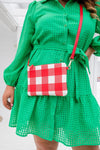 Capri Gingham Crossbody (Small) - Red &amp; White | Liv &amp; Milly | Women&#39;s Accessories | Thirty 16 Williamstown