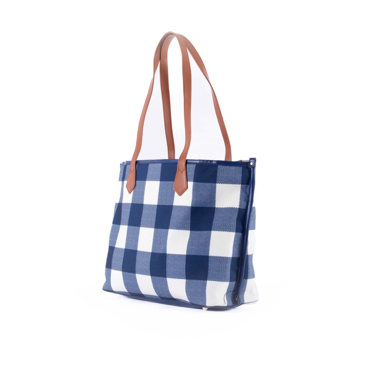 Capri Tote - Navy &amp; White Gingham | Liv &amp; Milly | Women&#39;s Accessories | Thirty 16 Williamstown