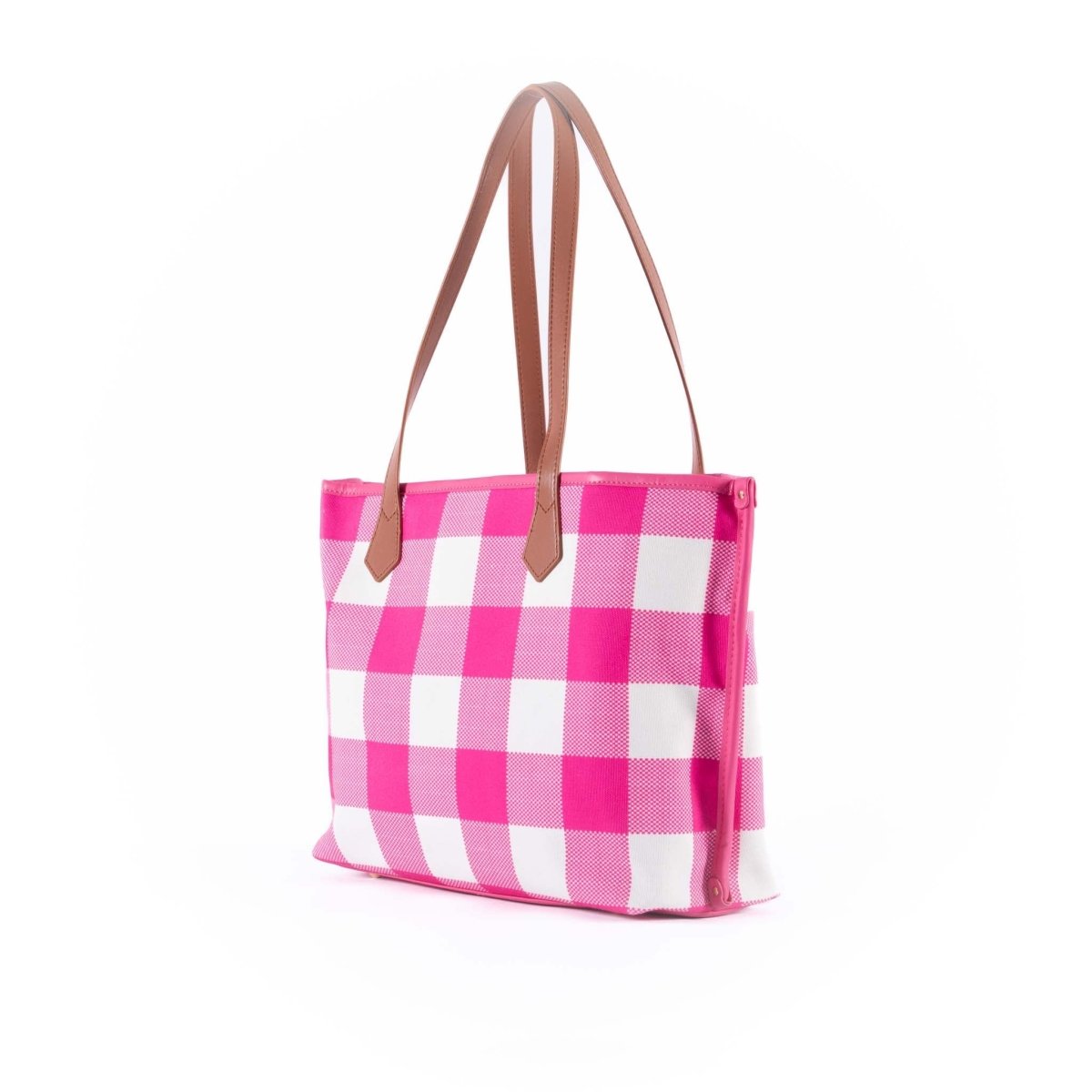 Capri Tote - Pink &amp; White Gingham | Liv &amp; Milly | Women&#39;s Accessories | Thirty 16 Williamstown