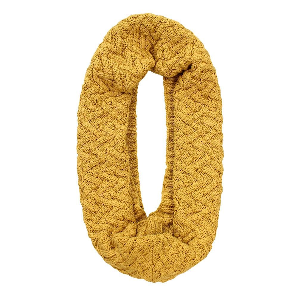 Carter Cable Knit Infinity Scarf - Mustard | DLUX | Hats, Scarves & Gloves | Thirty 16 Williamstown
