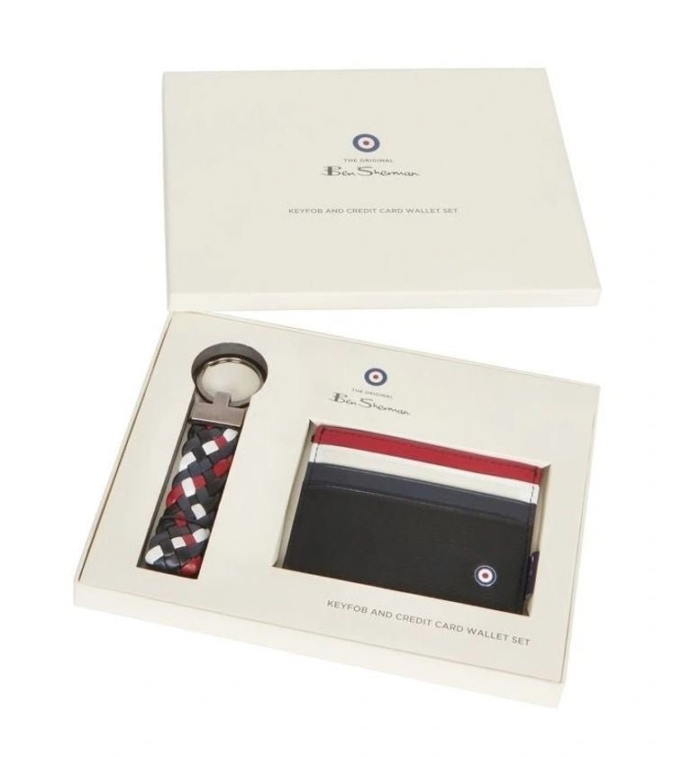 CC Leather Wallet &amp; Key Ring - Navy/Red | Ben Sherman | Men&#39;s Wallets | Thirty 16 Williamstown